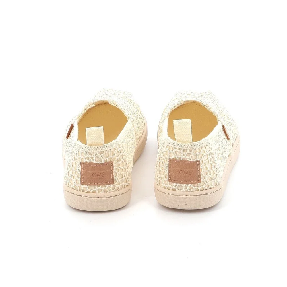 Toms Alpargata 10020616 Girls 5Y M Ivory Floral Slip On Espadrille Shoes NCZ323